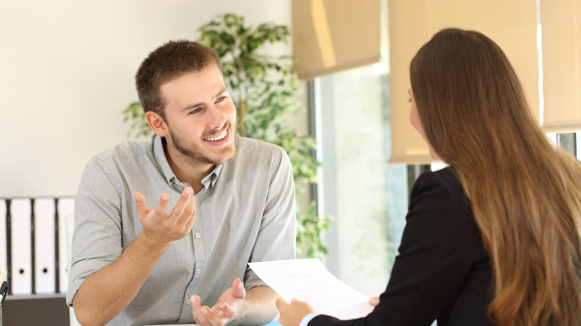 Man interviewing for a job