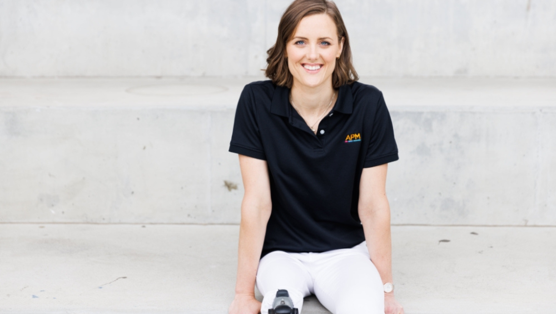 Paralympian Ellie Cole in APM top